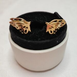 Vintage gold butterfly earrings
